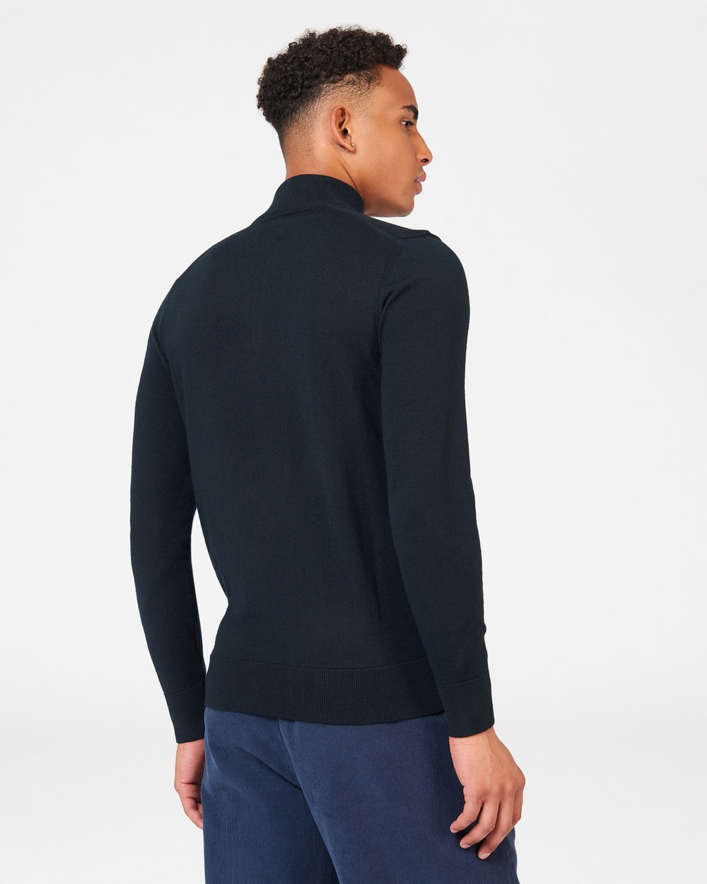 Knitwear Ben Sherman Merino Half-Zip Noir | CXS-17250253